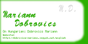 mariann dobrovics business card